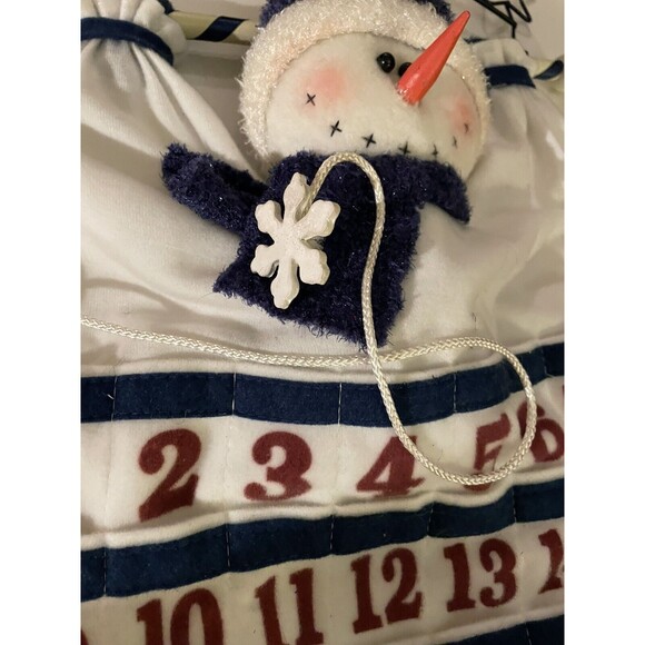 Santa’s Workbench Snowman Advent Calendar 26x16” Countdown To Christmas VTG - Picture 4 of 4